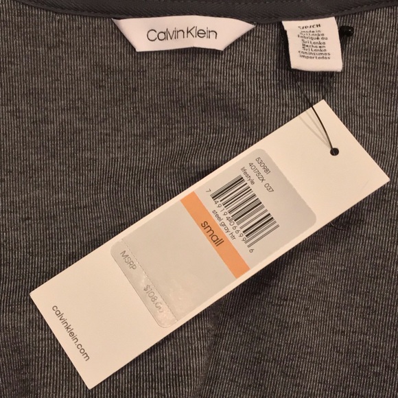 Calvin Klein Small Gray Full Zip Up Sweater Jacket - Picture 3 of 3